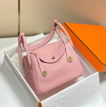 HM Lindy 26 Bag In Baby Pink Togo Leather Gold Hardware