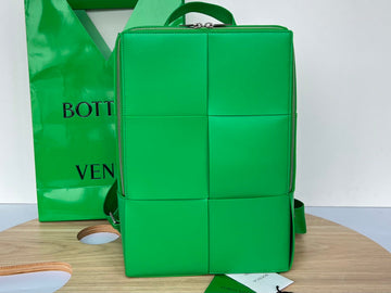Woven Backpack 34 In Emerald Green Lambskin