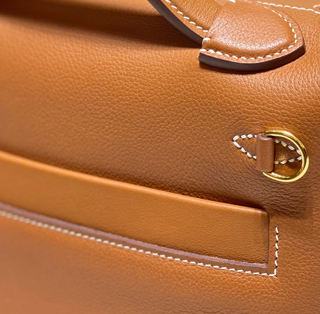 Hermes Bag Brown With Gold Buckle Calfkin 250264