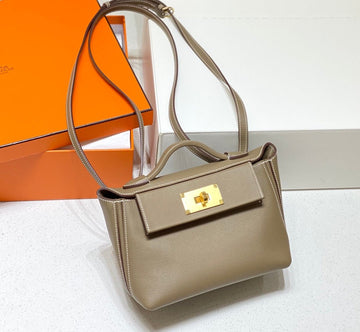 HM Kelly Handbag 21 Khaki Calfskin