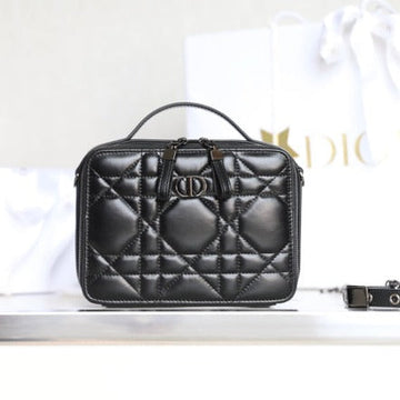 Caro Box Bag 19 In Black Calfskin