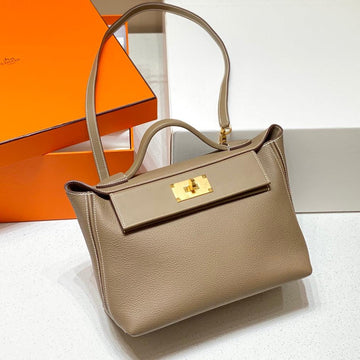 HM Kelly Handbag 29 Khaki Calfskin