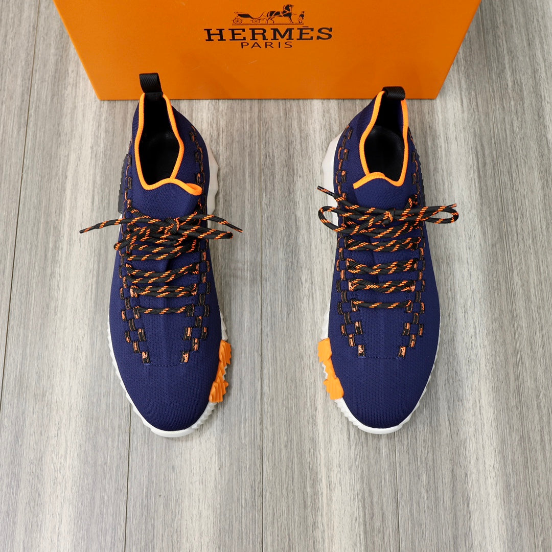 Hm Flex Slip-On Sneaker Navy Woven Fabric