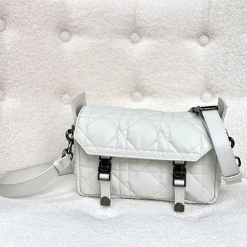 Small Diorcamp Bag 23 In White Calfskin