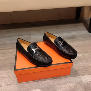 Hm Basic Loafer Black Grained Calfskin