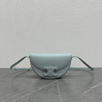Celine Besace Cuir Bag Triomphe Grey-Blue Calfskin