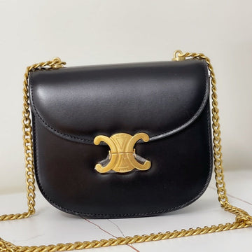 Triphome 19 Saddle Bag Black Calfskin