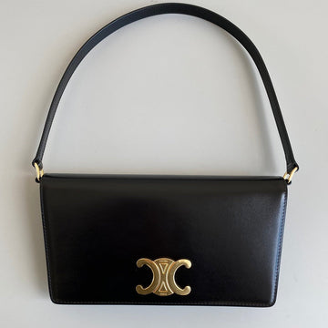 Trapezoid Underarm Triphome 26 Black Calfskin