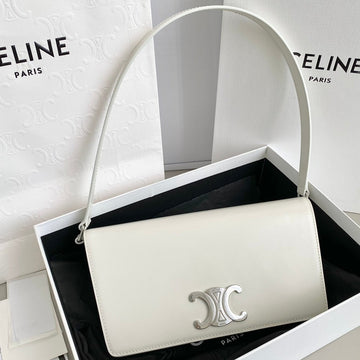 Trapezoid Underarm Triphome 26 White Calfskin