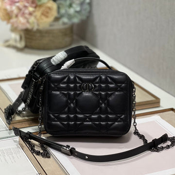 CD Caro Box 18 All Black Calfskin