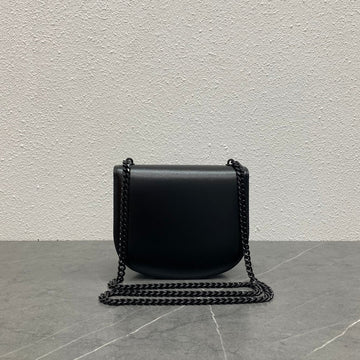 Celine Chain Besace Clea Bag Triomphe Black Calfskin Shw