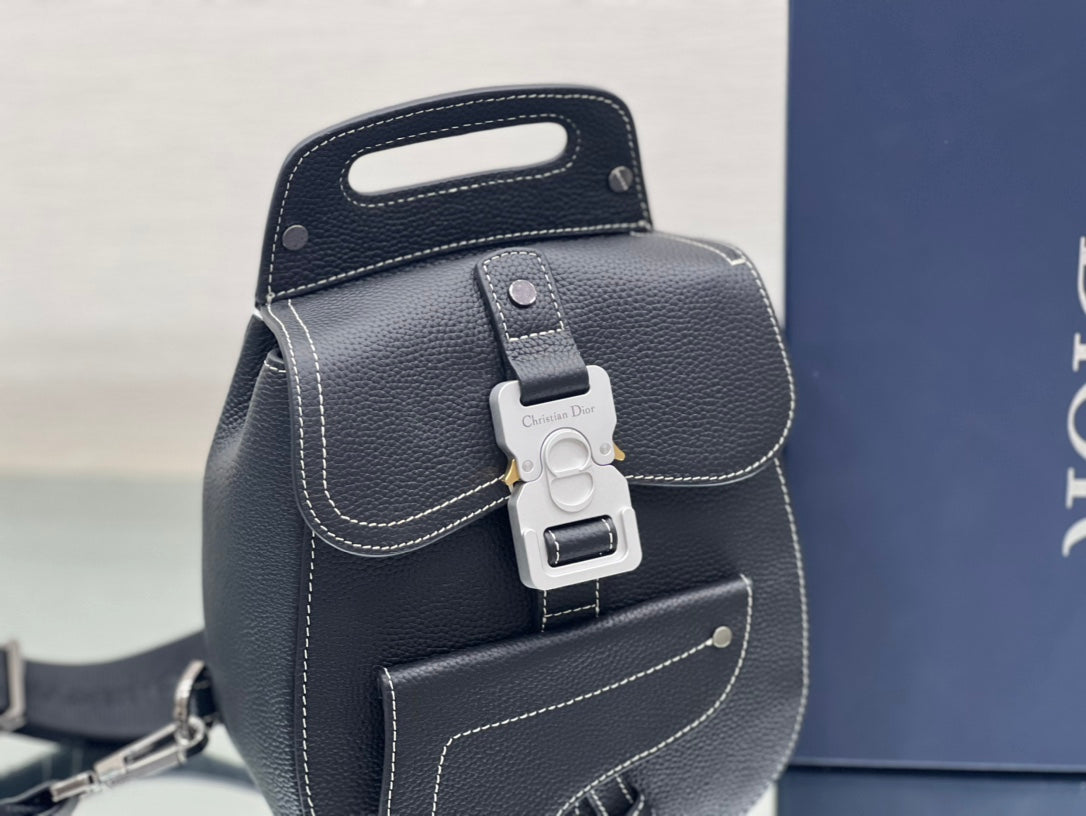 Gallop Sling Bag 27 In Black Calfskin