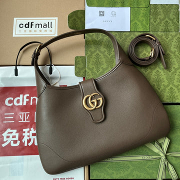 Medium Shoulder Bag 39 In Coffee Calfskin Gold Hardware