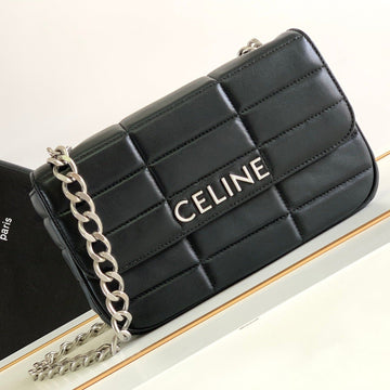 Monochrome 24 Quilted Black Lambskin Chain Shouder Bag