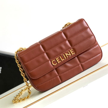 Monochrome 24 Quilted Cherry Red Lambskin Chain Shouder Bag