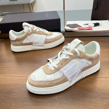 Valenti Low Top VL7N Cream Calfskin Brown Suede
