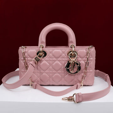 Medium Lady D-Joy 26 Antique Pink Lambskin