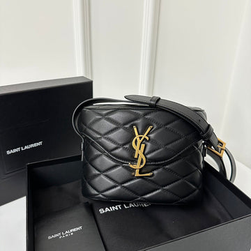 Sl June Box Bag In Quilted Black Lambskin Ghw