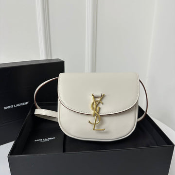 Sl Kaia Small Satchel In White Smooth Leather