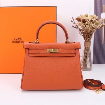 HM Kelly Bag 28 Orange Togo Gold Hardware