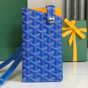 Montmartre Gm Case 18 In Sapphire Blue Goyardine Canvas