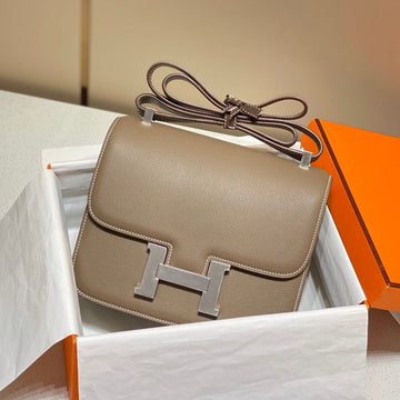 Constance 24 Etoupe Epsom Leather Silver Hardware