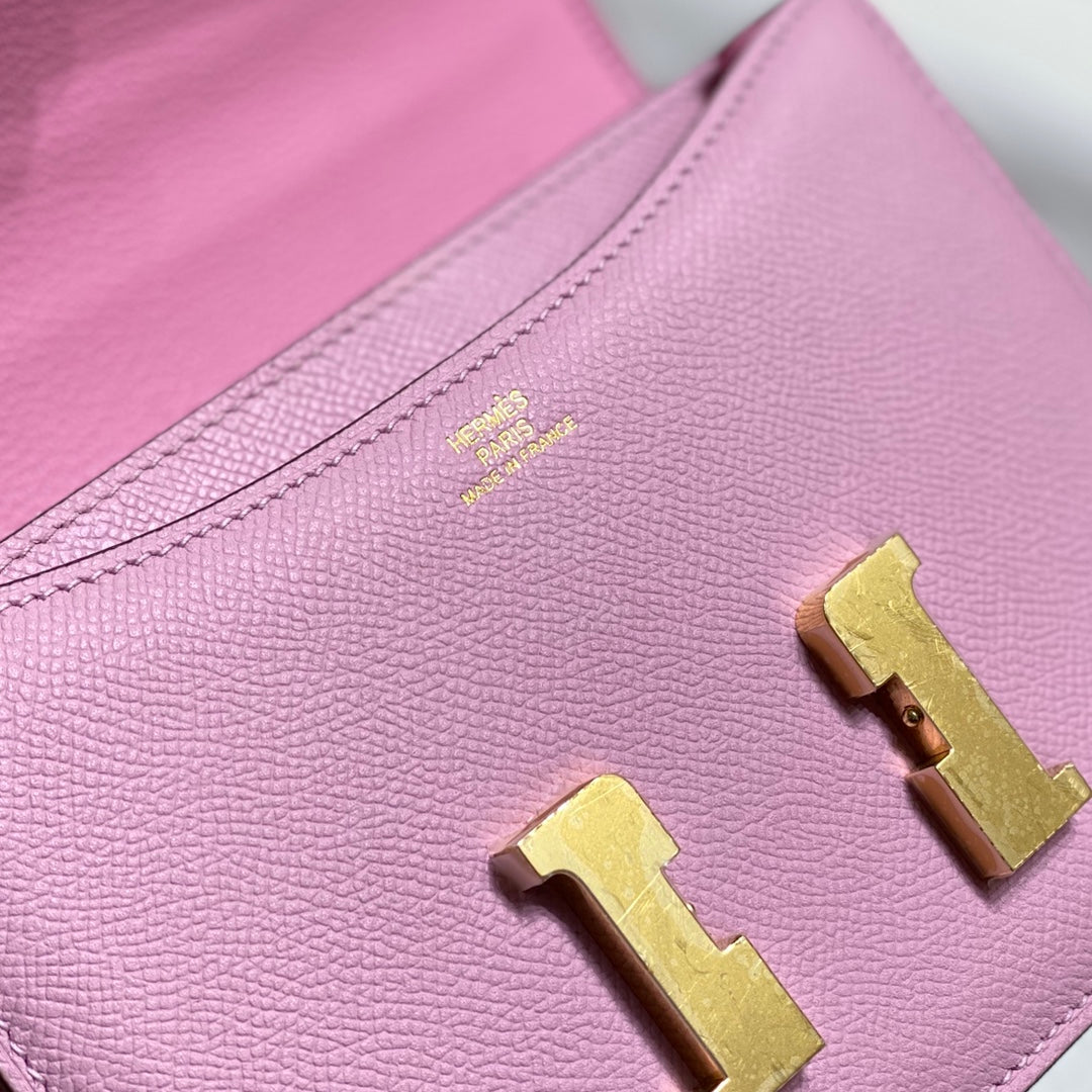 Constance 24 Pink Epsom Leather Gold Hardware