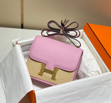 Constance 24 Pink Epsom Leather Gold Hardware