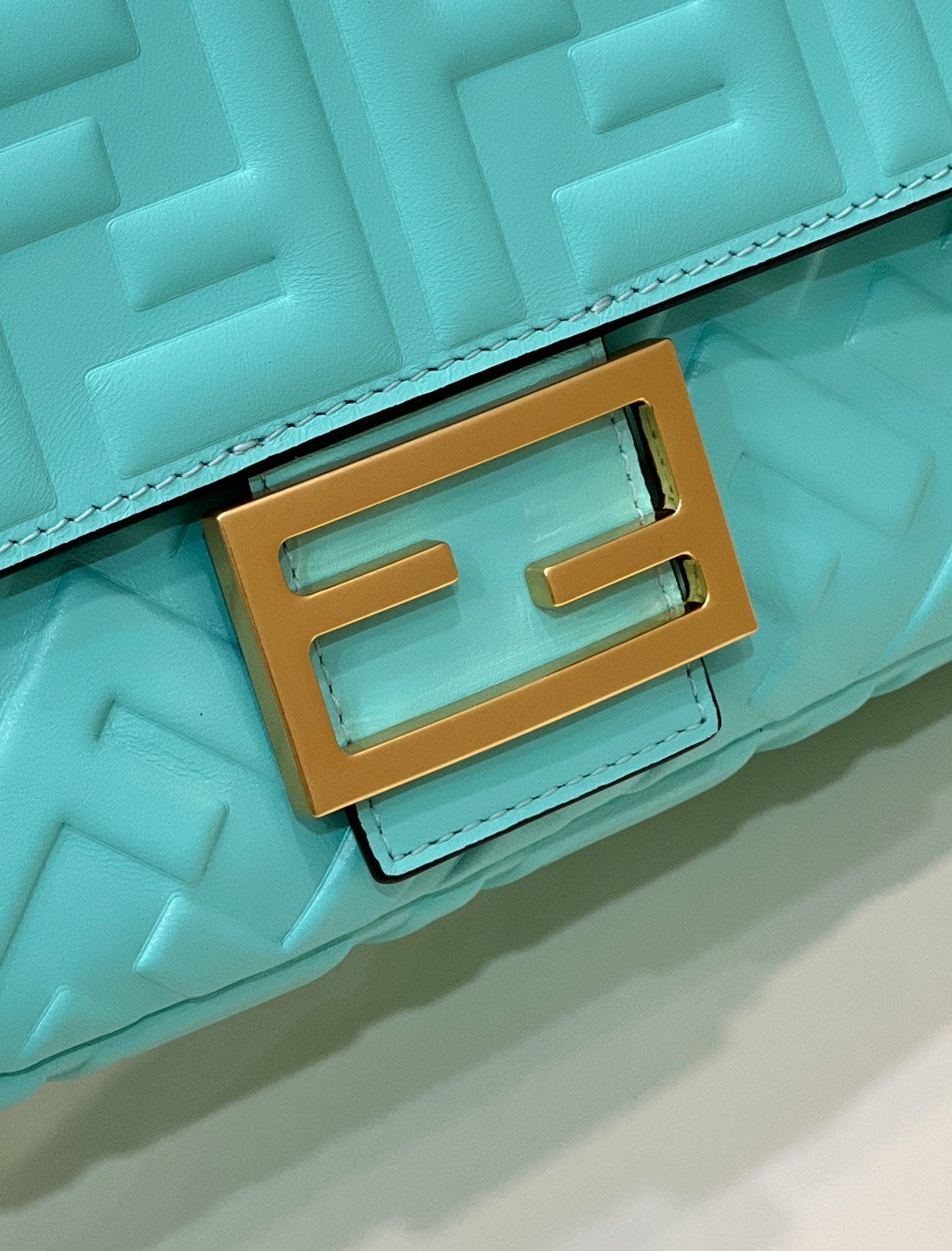 Baguette 27CM Tiffany Blue Lambskin Gold Hardware
