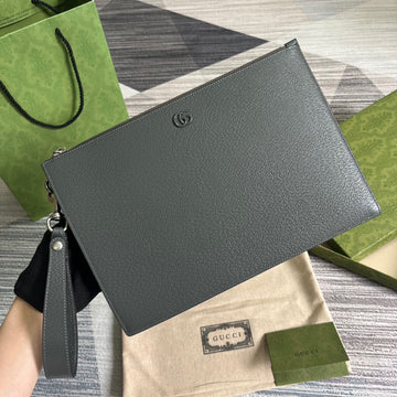 GG Marmont 30 Handbag In Penter Grey Calfskin