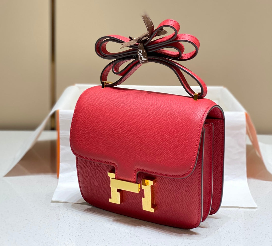 Constance 24 Red Epsom Leather Gold Hardware