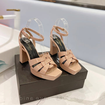 Sl Tribute Flatform Sandals Dusty Rose Calfskin