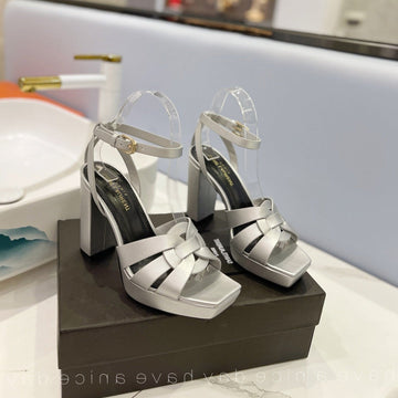 Sl Tribute Flatform Sandals Silver Calfskin