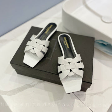 Sl Tribute Slippers White Calfskin