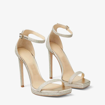 Alva 100 Silver Metalic Suede