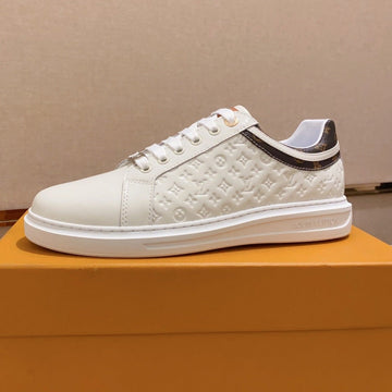 LV Rivoli Sneaker White Mini Monogram-Embossed Calfskin