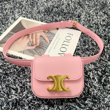Mini Triphome 11 Waist Bag Pink Pastel Calfskin