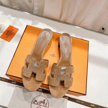 Oasis Sandals Bright Orange Lambskin Attach Crystal