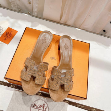 Oasis Sandals Caramel Lambskin Attach Crystal