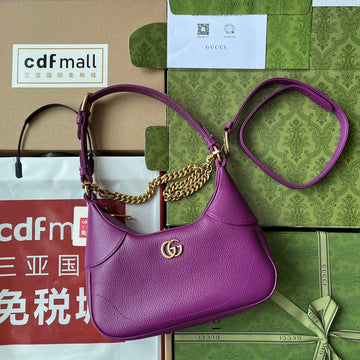 Shoulder Bag 25 In Violet Calfskin Gold Hardware
