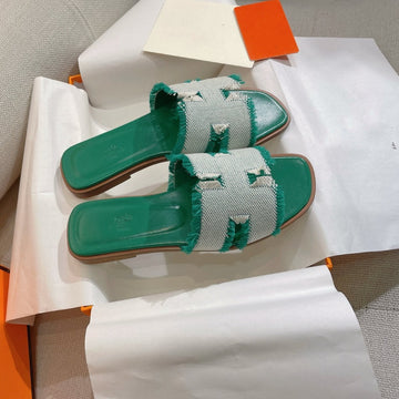 0RAN Sandal Teal Blue Canvas