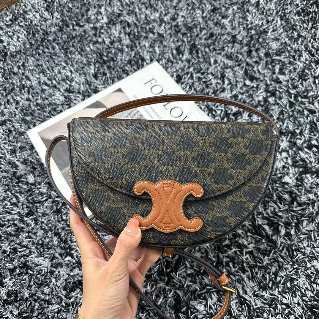 Besace Triphome 23 Black Pattern Calfskin