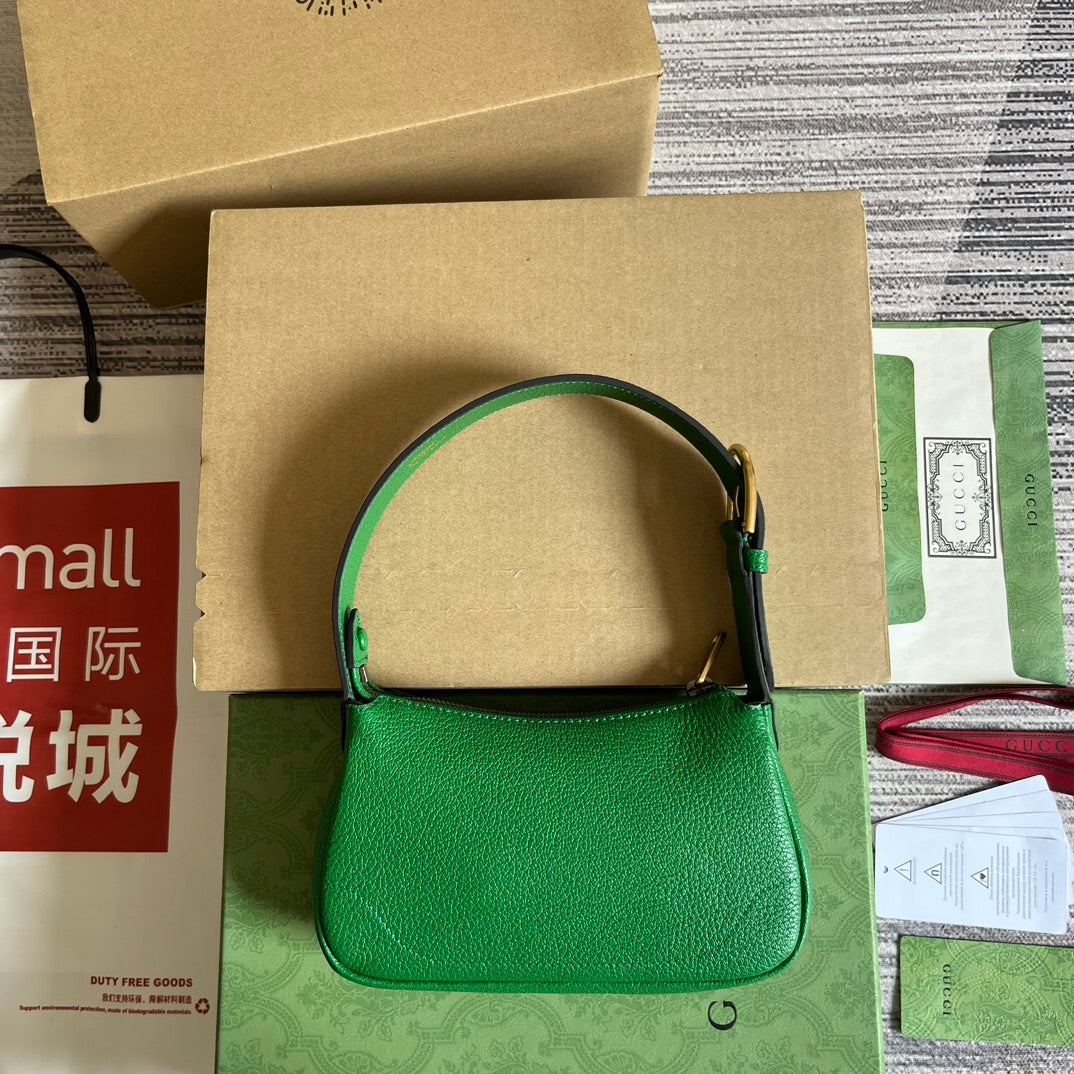 Aphrodite Mini 21 Shoulder Bag In Emerald Green Calfskin