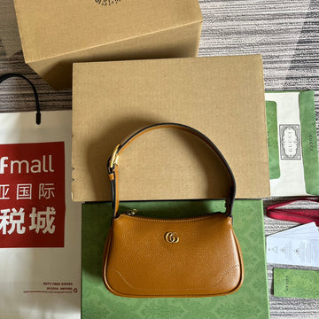Aphrodite Mini 21 Shoulder Bag In Caramel Brown Calfskin