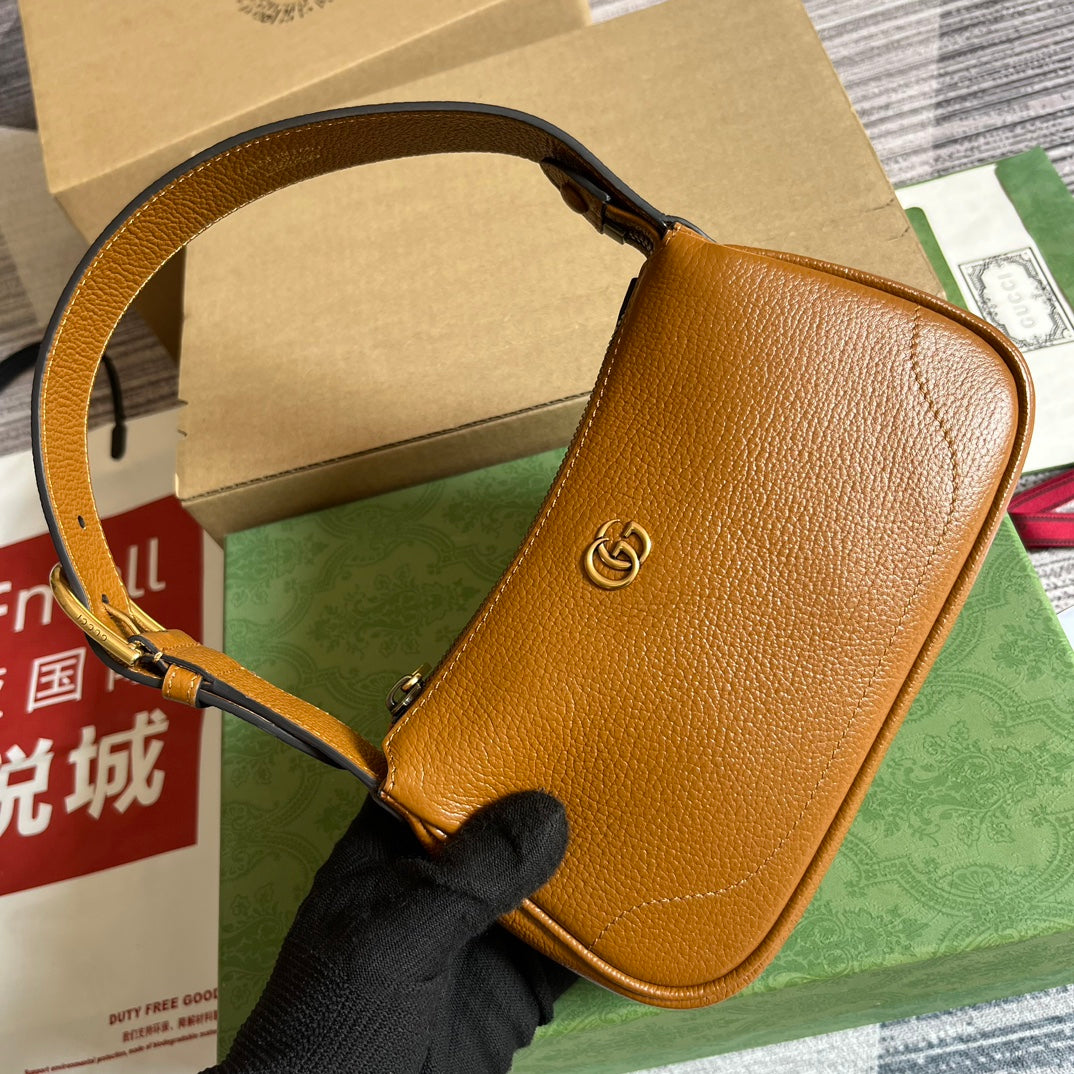 Aphrodite Mini 21 Shoulder Bag In Caramel Brown Calfskin