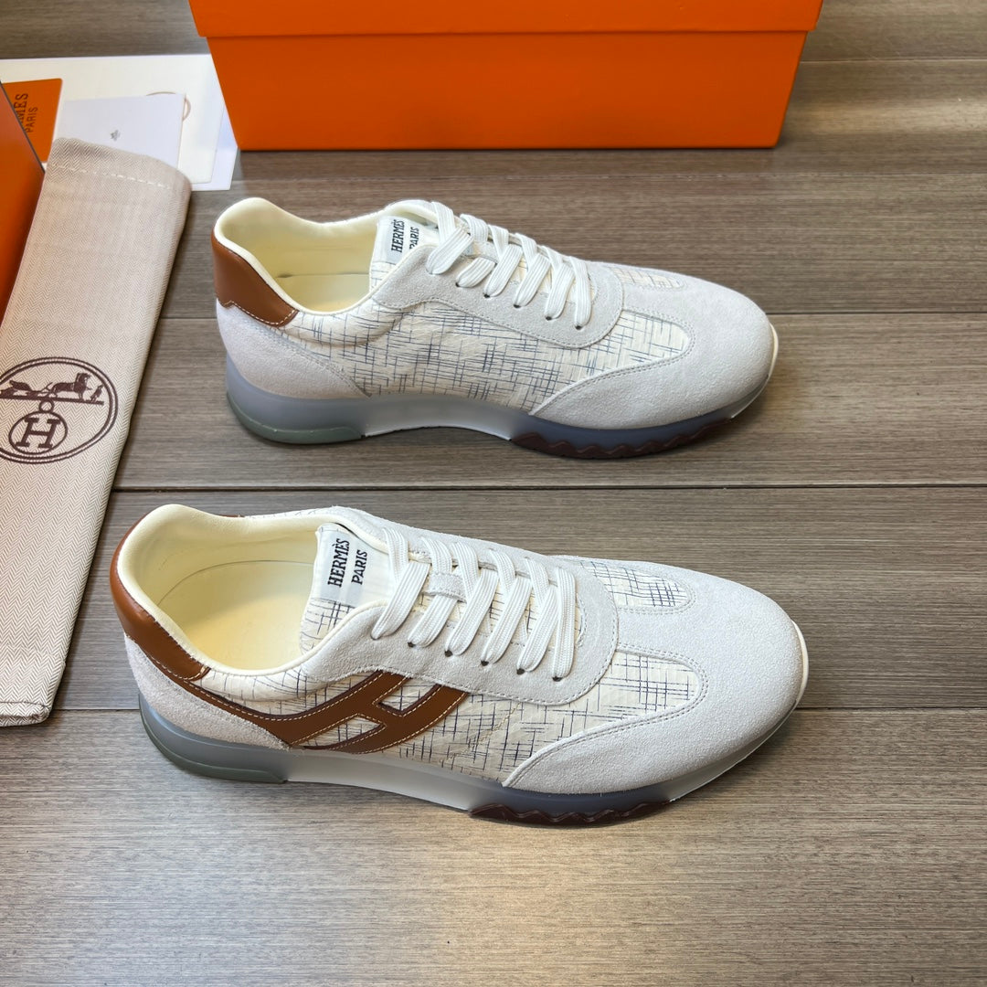 Hm Trail Sneaker White And Light Gray Canvas