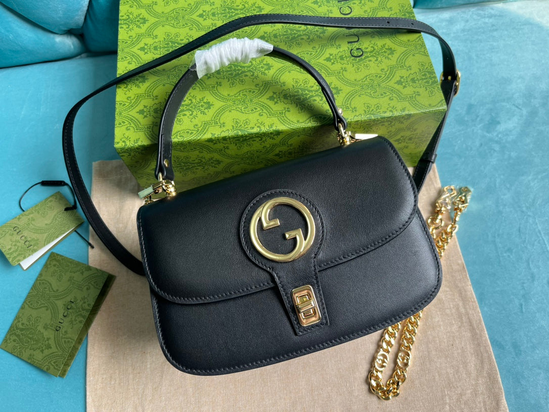 Blondie 23 Top-Handle Bag Black Calfskin