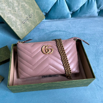GG Marmont Mini 22 Handbag In Light Purple Calfskin