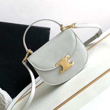 Teen Chain Besace Triomphe 15.5cm Grey Calfskin