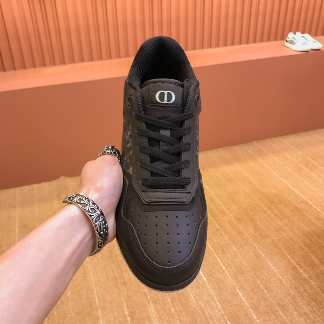CD B27 Low-Top Sneaker Black Mesh Calfskin